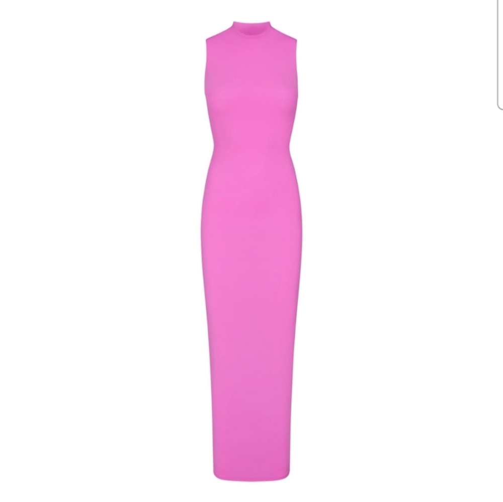 SKIMS FITS EVERYBODY MOCK NECK SLEEVELESS DRESS